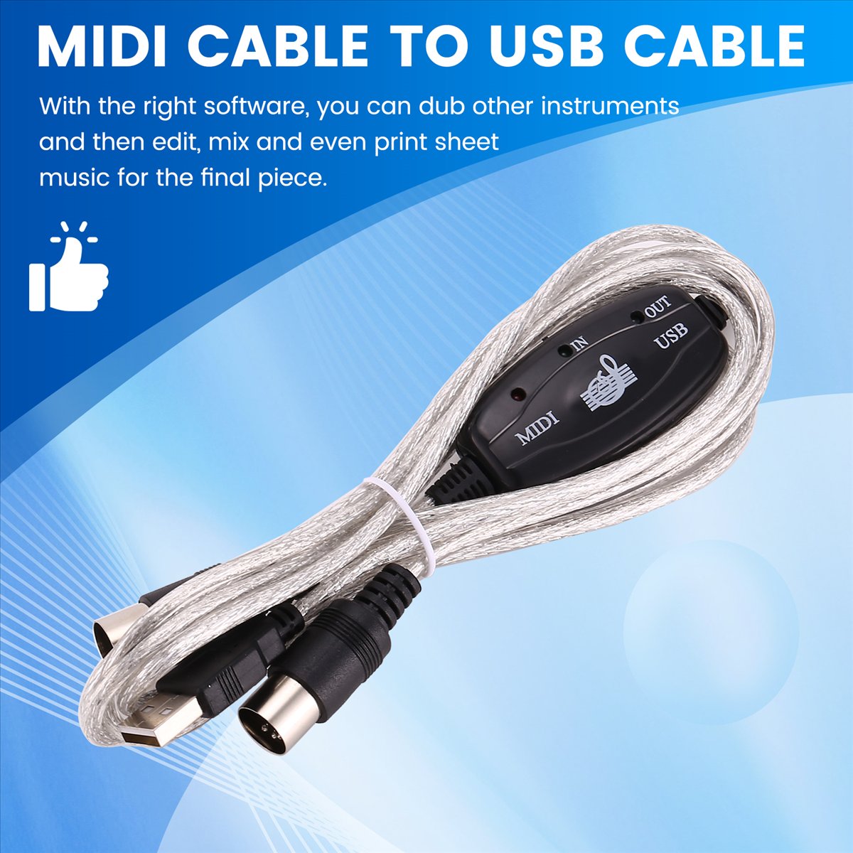 Audio Music Editing - Câble convertisseur USB vers MIDI 5