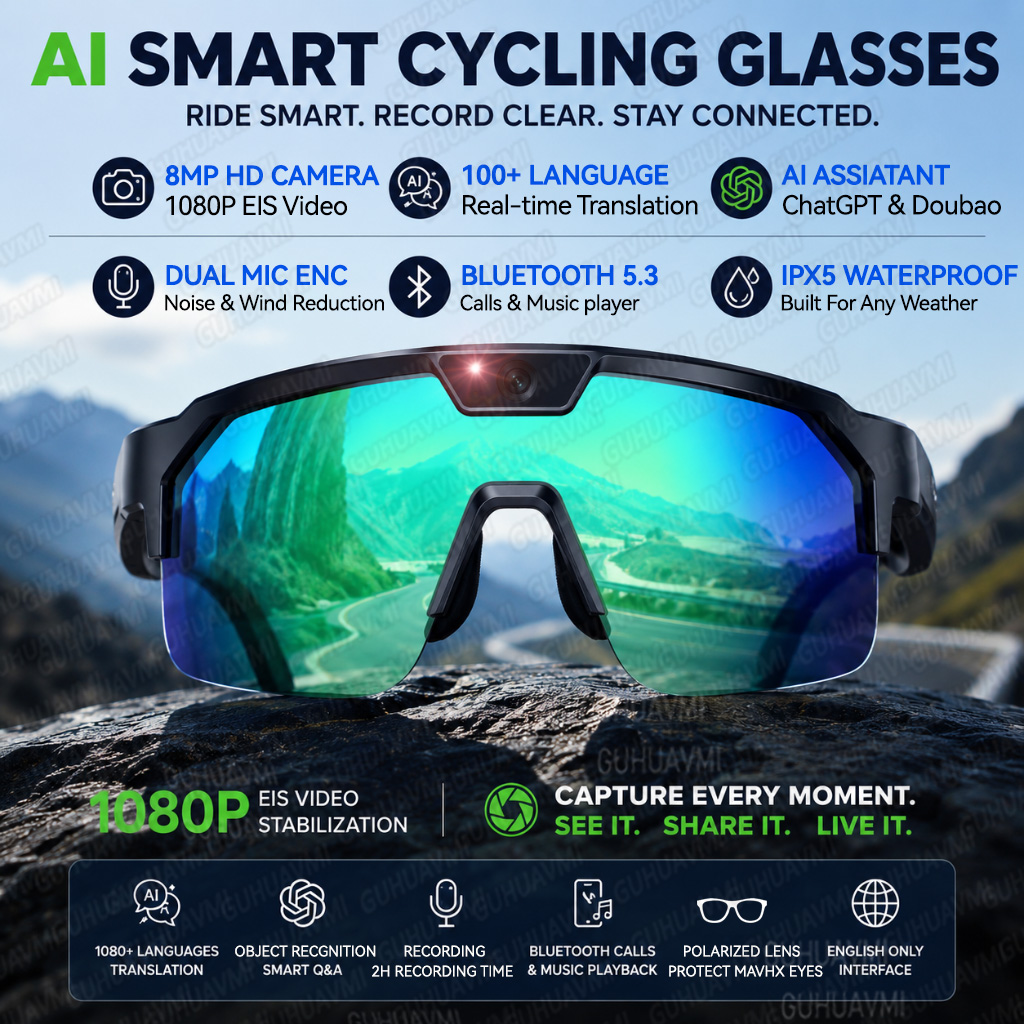 Audio Music To Video Ai - Lunettes Intelligentes 2026 Améliorées avec Caméra