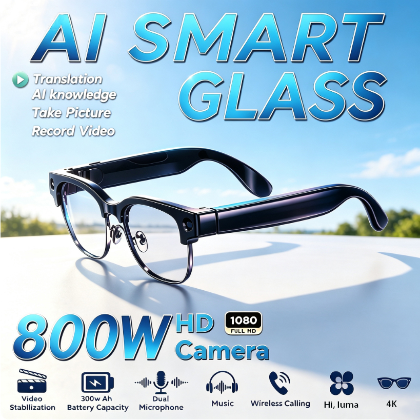 Audio Music To Video Ai - Lunettes Intelligentes HD 800W avec Reconnaissance