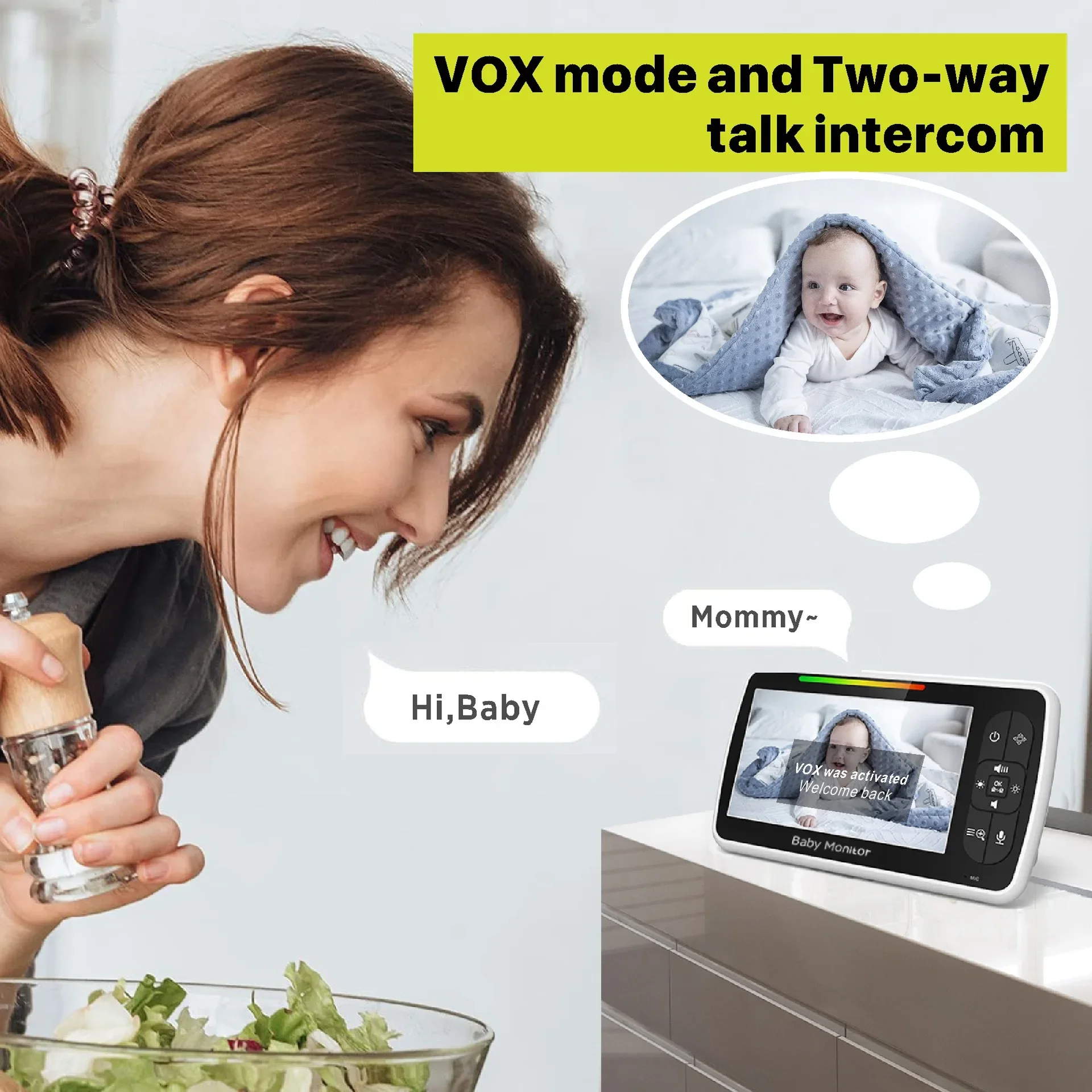 Moniteur vidéo pour bébé de 5, - Audio Hd Music avis et prix